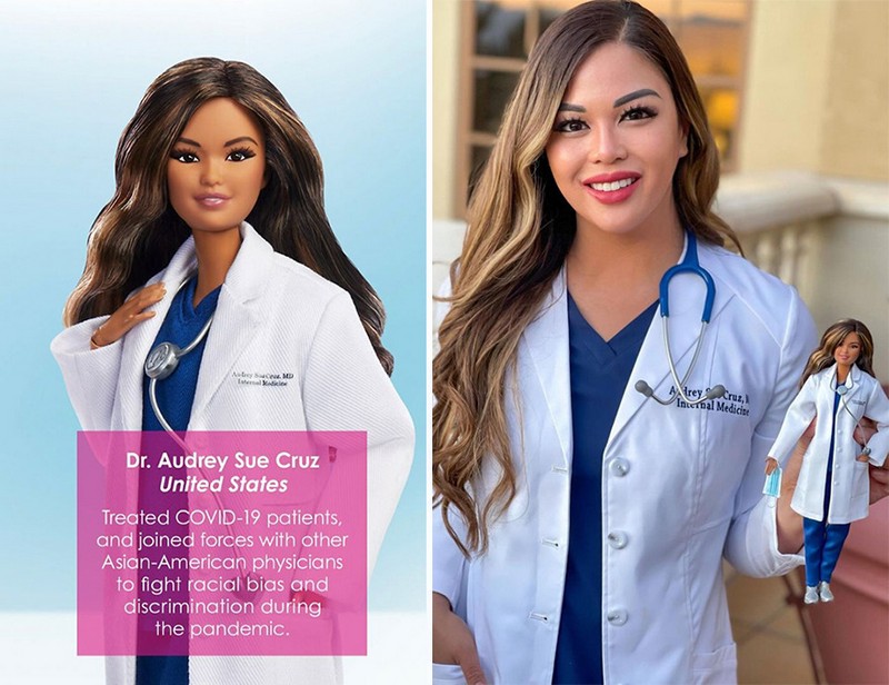 Audrey Cruz (Estados Unidos) |: Mattel crea muñecas Barbie para honrar a los trabajadores de primera línea de Covid-19 | Zestradar