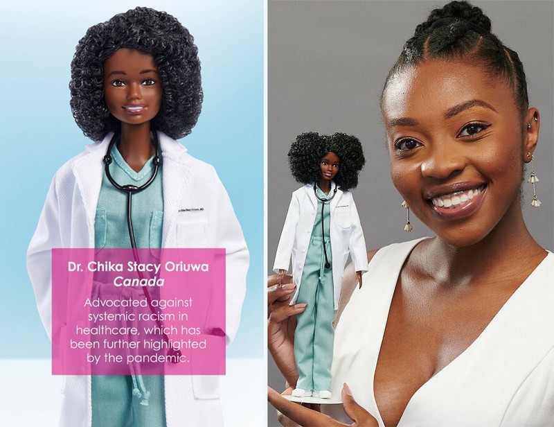 Dra. Chika Stacey Oriuwa (Canadá) |: Mattel crea muñecas Barbie para honrar a los trabajadores de primera línea de Covid-19 | Zestradar