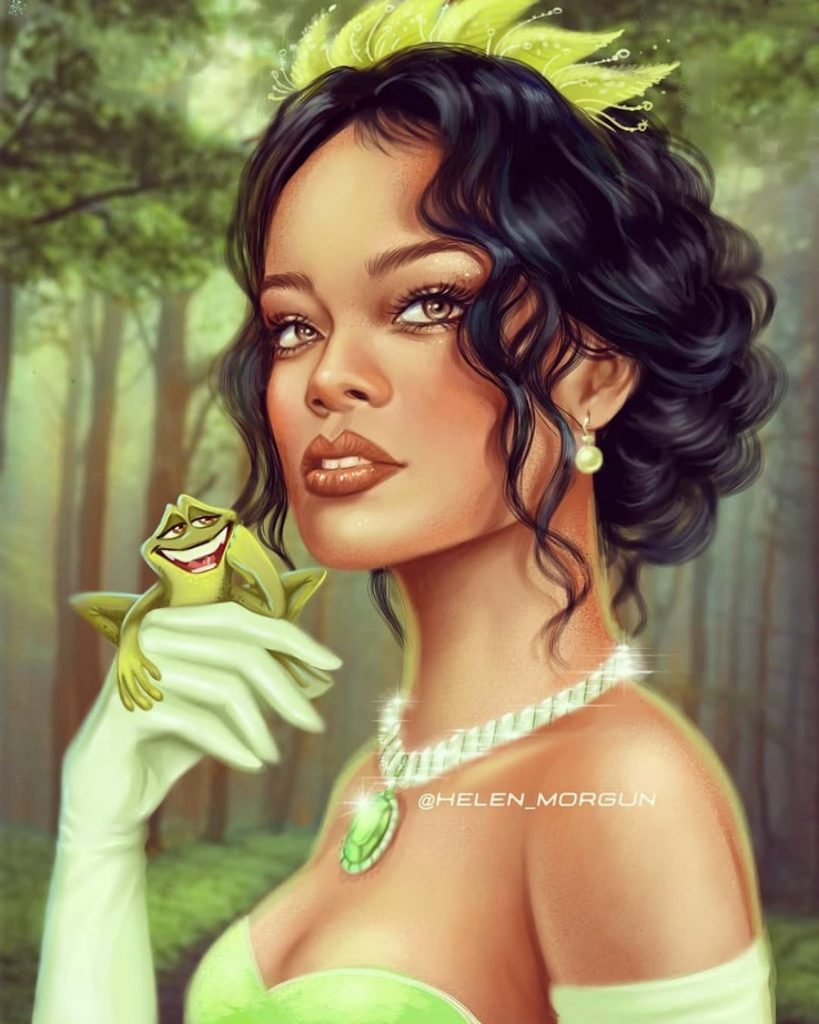 Tiana - Rihanna |: Artista ucraniano reinventa a tus celebridades favoritas como princesas de Disney | Zestradar