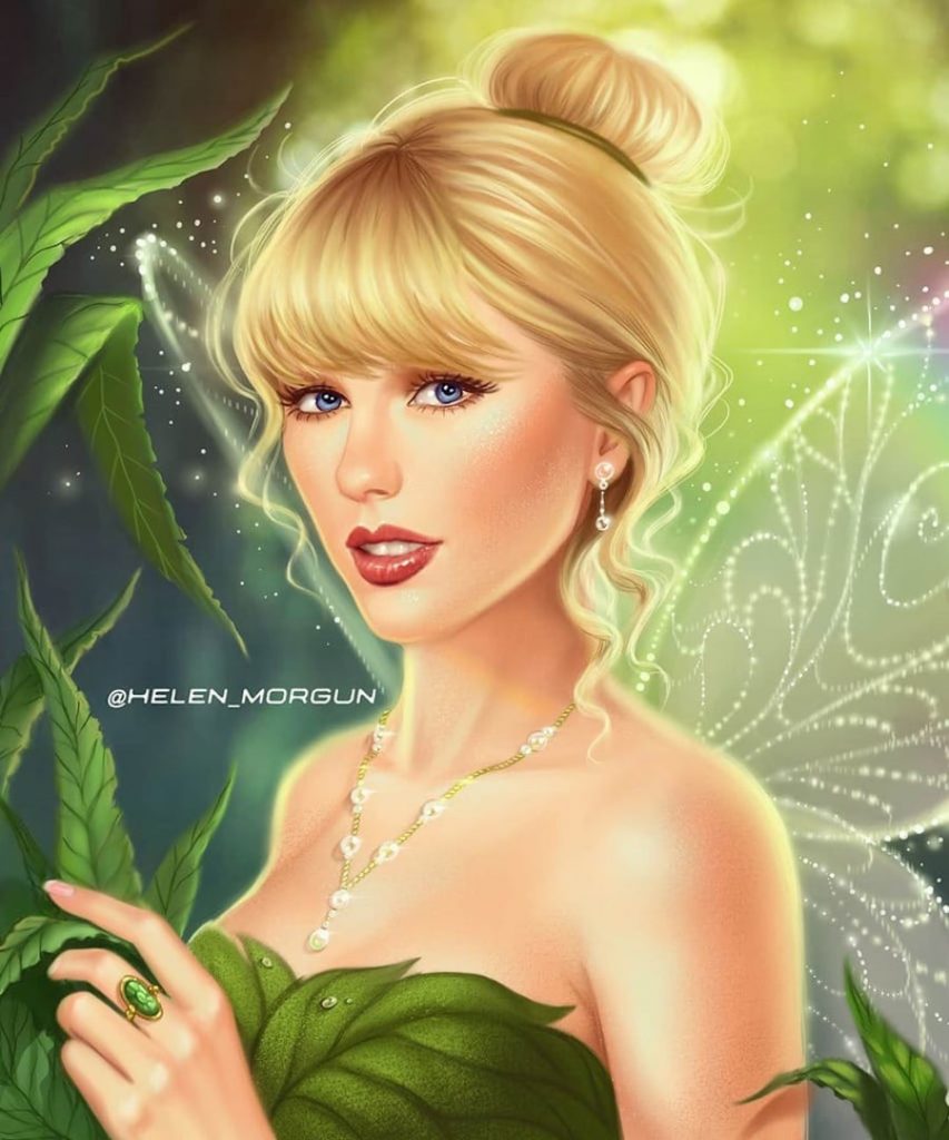 Campanita - Taylor Swift |: Artista ucraniano reinventa a tus celebridades favoritas como princesas de Disney | Zestradar
