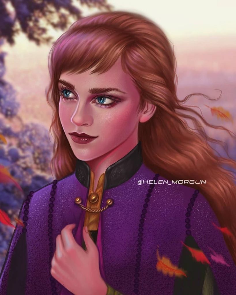 Ana - Emma Watson |: Artista ucraniano reinventa a tus celebridades favoritas como princesas de Disney | Zestradar