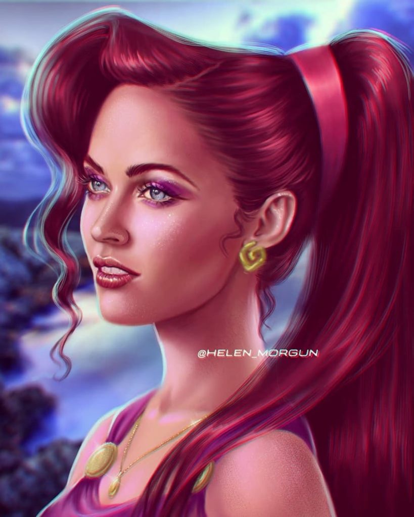 Megara - Megan Fox |: Artista ucraniano reinventa a tus celebridades favoritas como princesas de Disney | Zestradar