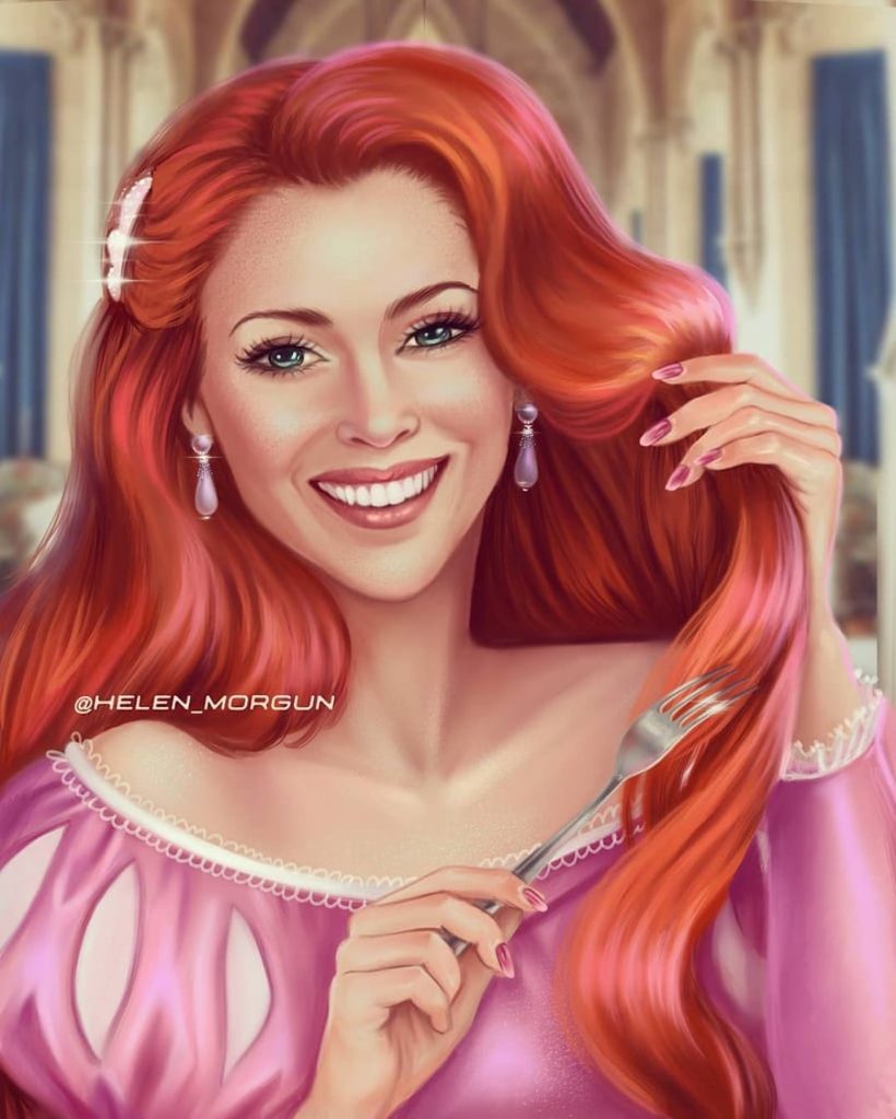 Ariel - Alyssa Milano |: Artista ucraniano reinventa a tus celebridades favoritas como princesas de Disney | Zestradar