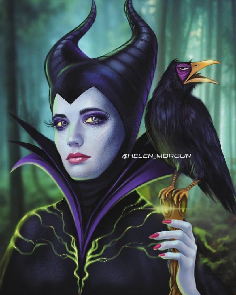 Maléfica - Eva Green |: Artista ucraniano reinventa a tus celebridades favoritas como princesas de Disney | Zestradar