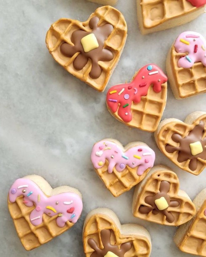 Corazones de gofres | 12 lindas ideas de galletas para el día de San Valentín | Zestradar