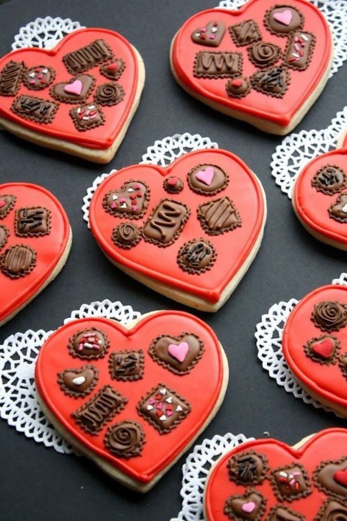 Caja de bombones |: 12 lindas ideas de galletas para el día de San Valentín | Zestradar