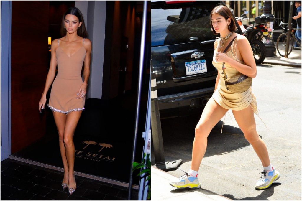 Vestido tostado | ¿Qué estilo prefieres? Kendall Jenner contra Dua Lipa |: Zestradar