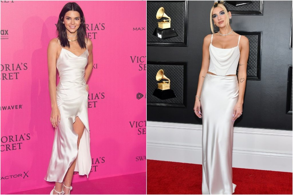 Vestido de seda blanca |: ¿Qué estilo prefieres? Kendall Jenner contra Dua Lipa |: Zestradar