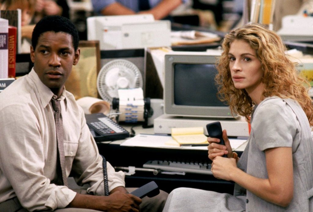 Denzel Washington y Julia Roberts (The Pelican Brief) |: 7 actores que se negaron a besarse en cámara Zest Radar: