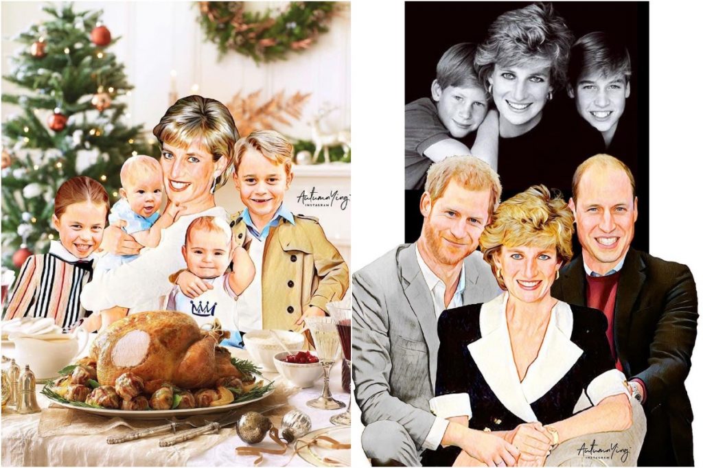 #2 Ilustraciones irreales de la familia real con la princesa Diana | Zestradar