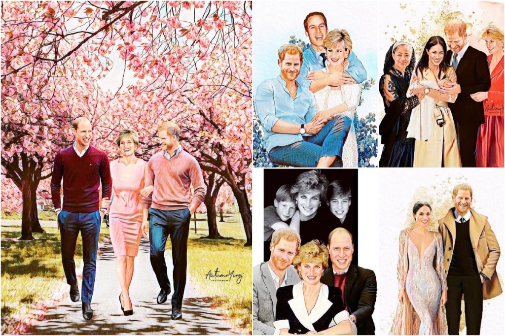#3 | Ilustraciones irreales de la familia real con la princesa Diana | Zestradar