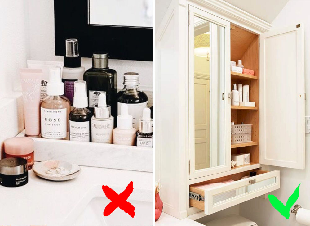 Mantener tus cosméticos en el baño | 9 hábitos que te hacen viejo y enfermo | Zestradar
