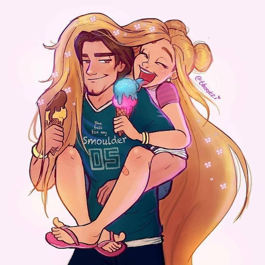enredado |: 6 relaciones de Disney bellamente reinterpretadas | Zestradar