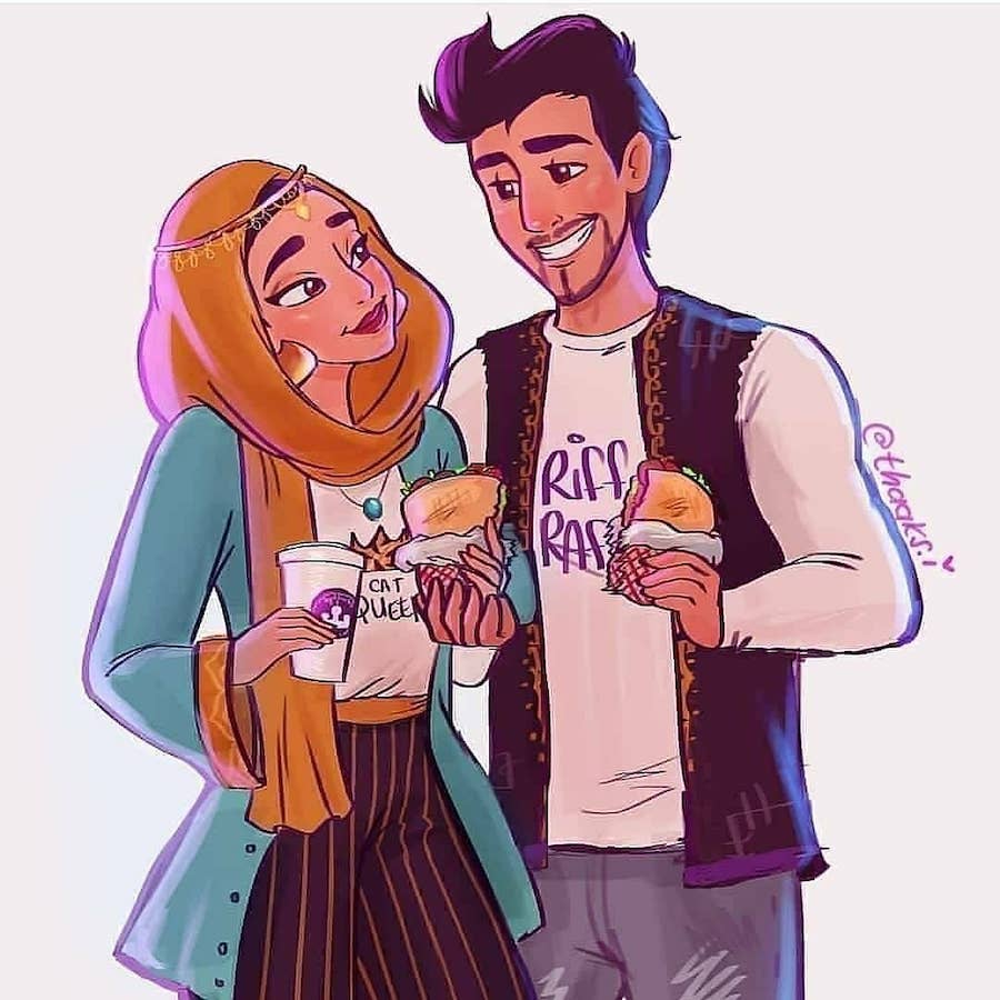 Aladino | 6 relaciones de Disney bellamente reinterpretadas | Zestradar
