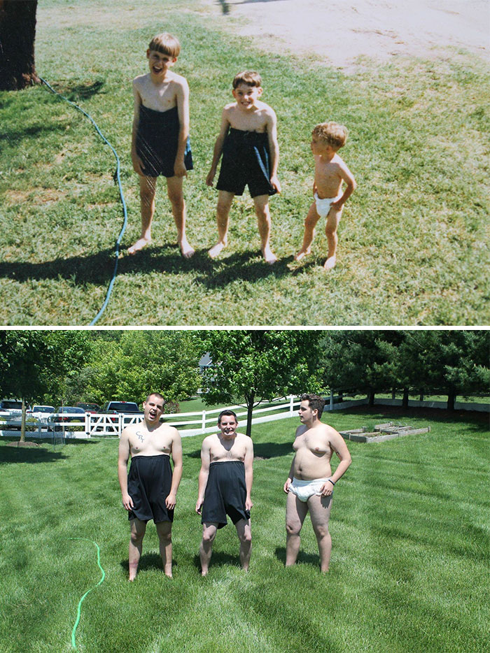 #4 | 20 divertidas fotografías familiares de la infancia recreadas Zestradar