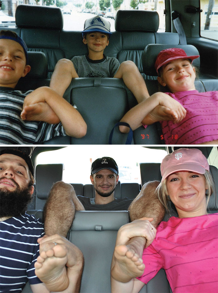 #8 | 20 divertidas fotografías familiares de la infancia recreadas Zestradar