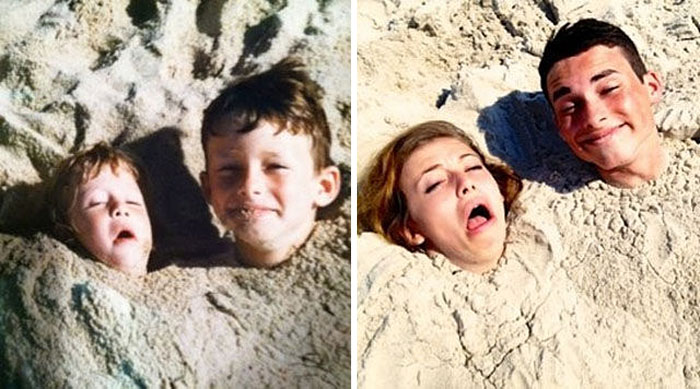 #12 20 divertidas fotografías familiares de la infancia recreadas Zestradar