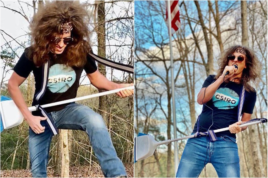 estrella de rock de los 80 | Estilista australiano pone en cuarentena el cabello de un amigo | Zestradar