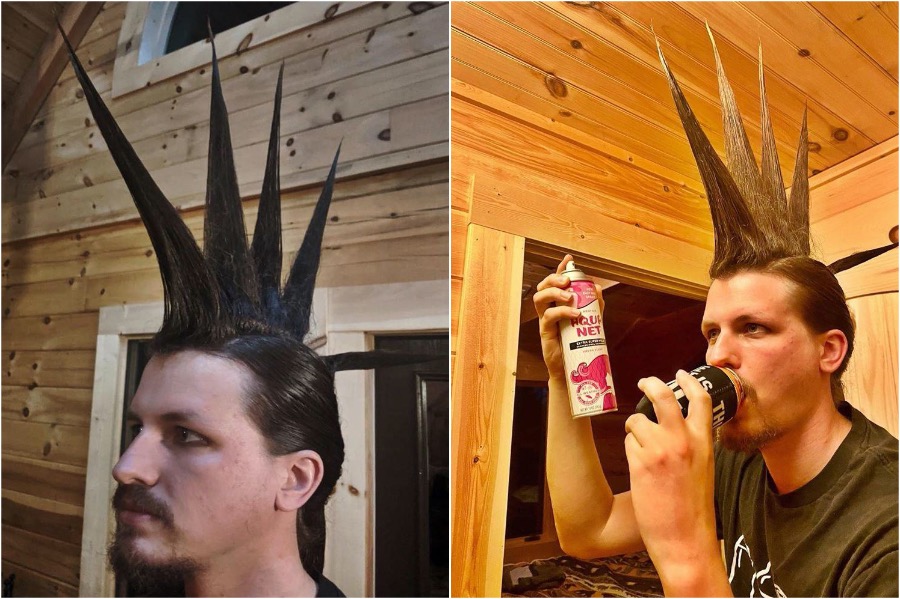 chico punk | Estilista australiano pone en cuarentena el cabello de un amigo | Zestradar