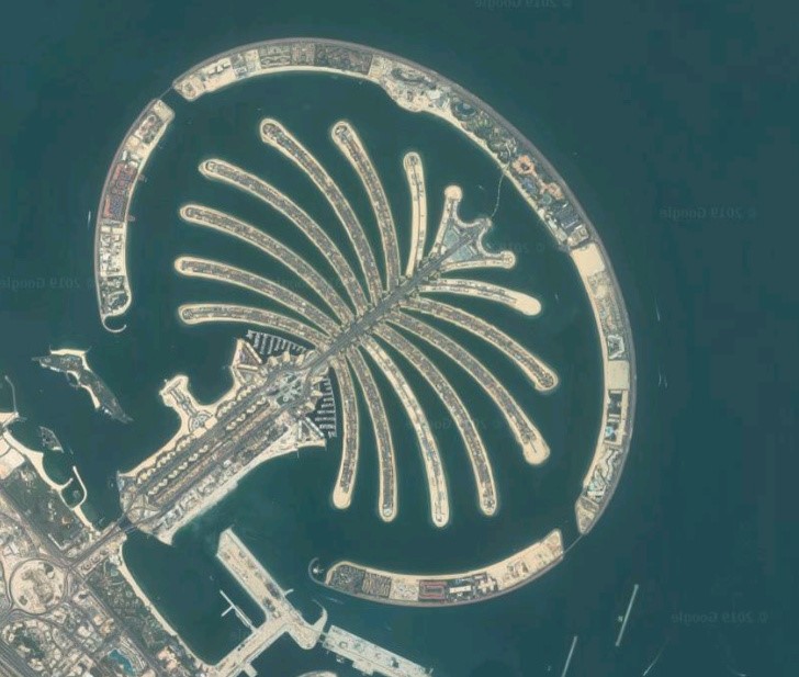 Isla de las Palmas en Dubái | 11 cosas alucinantes que solo puedes ver desde el espacio | Zestradar