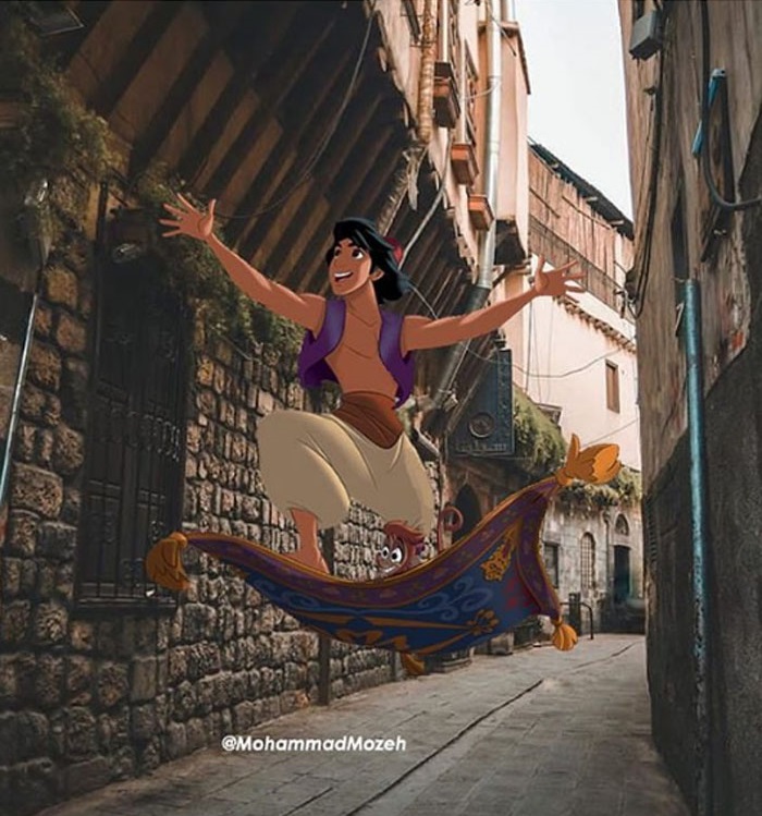 Aladino | Artista plasma personajes de dibujos animados famosos en la vida real y es impresionante | Zestradar